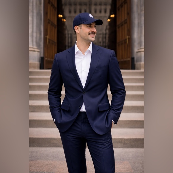 Boss Other - Boss Navy Blue Two-Button Suit set Size US36R Blazer and Pant US32R